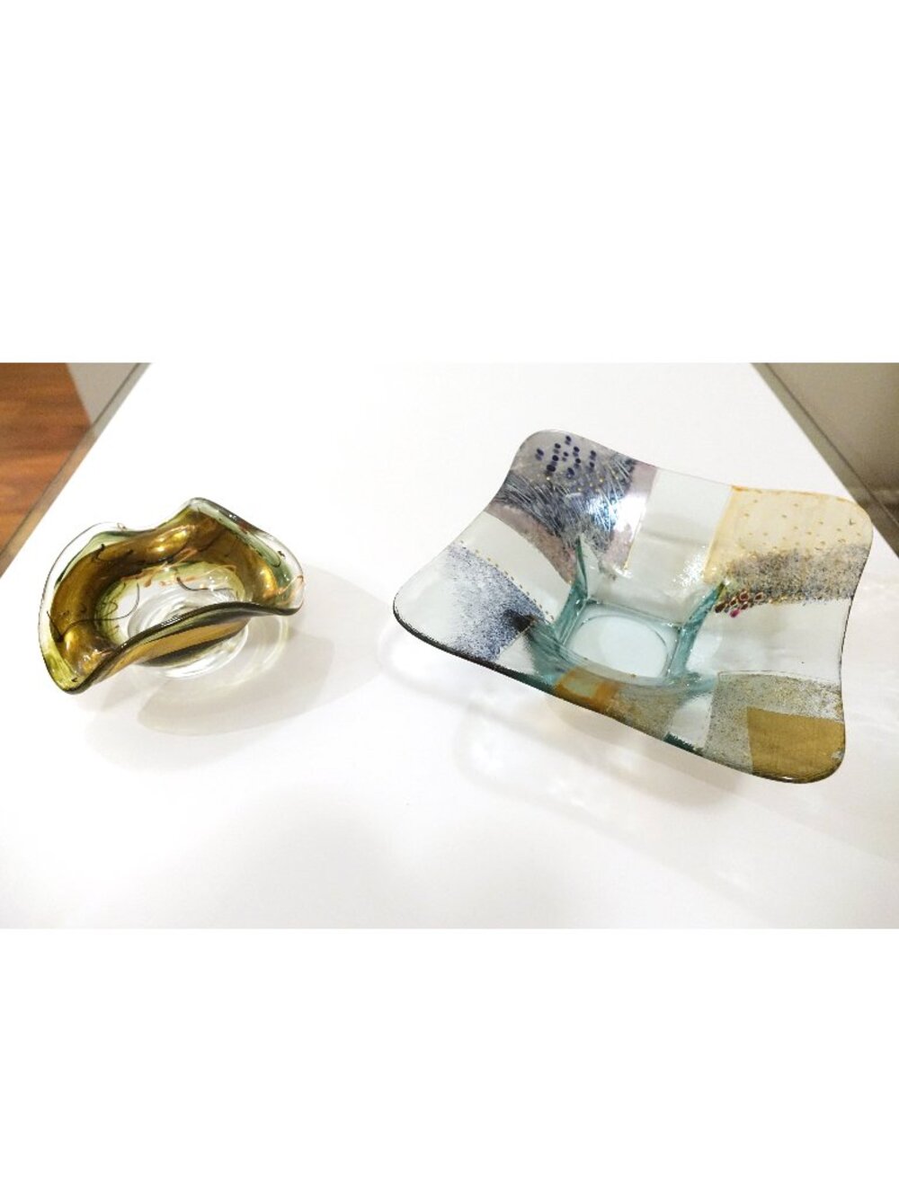 Art Nouveau Inspired Hand Painted Art Glass Pieces